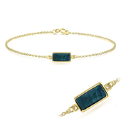 Gold Plated Malachite Silver Bracelet BRS-428-GP